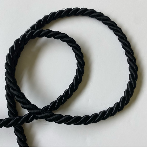 Crossbody Bag Hand made NWT Lace Fabric Ribbon 9” X 8.5” Cord Strap Beige Black - Picture 15 of 16